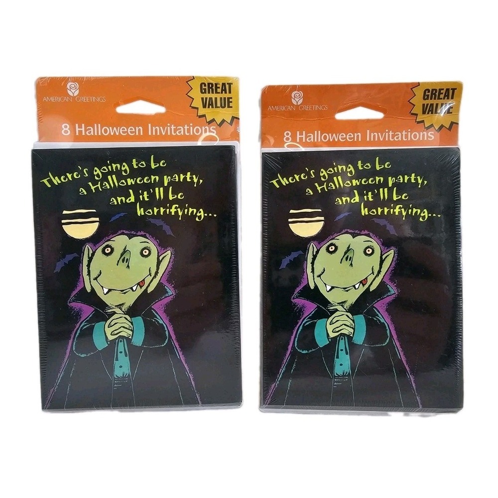 Halloween Party Invitations Vampire American Greetings 2 Pack SEALED 16 Invites
